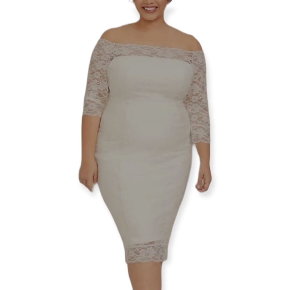 Torrid Off The Shoulder Lace Bodycon Wedding Dress